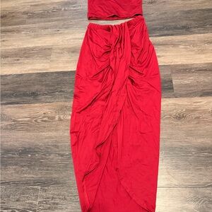 2 piece - Red Women’s Sleeveless top and Skirt